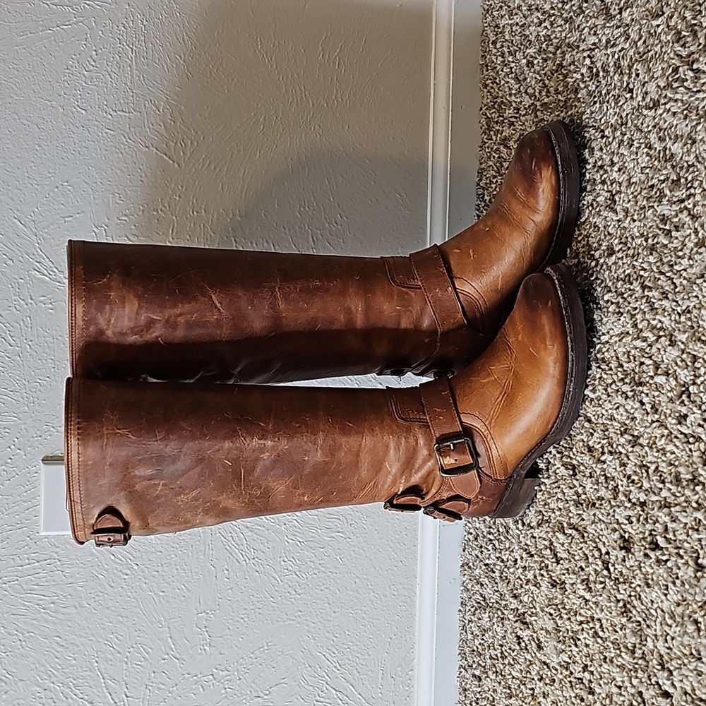 Frye Veronica back zip tall riding boots